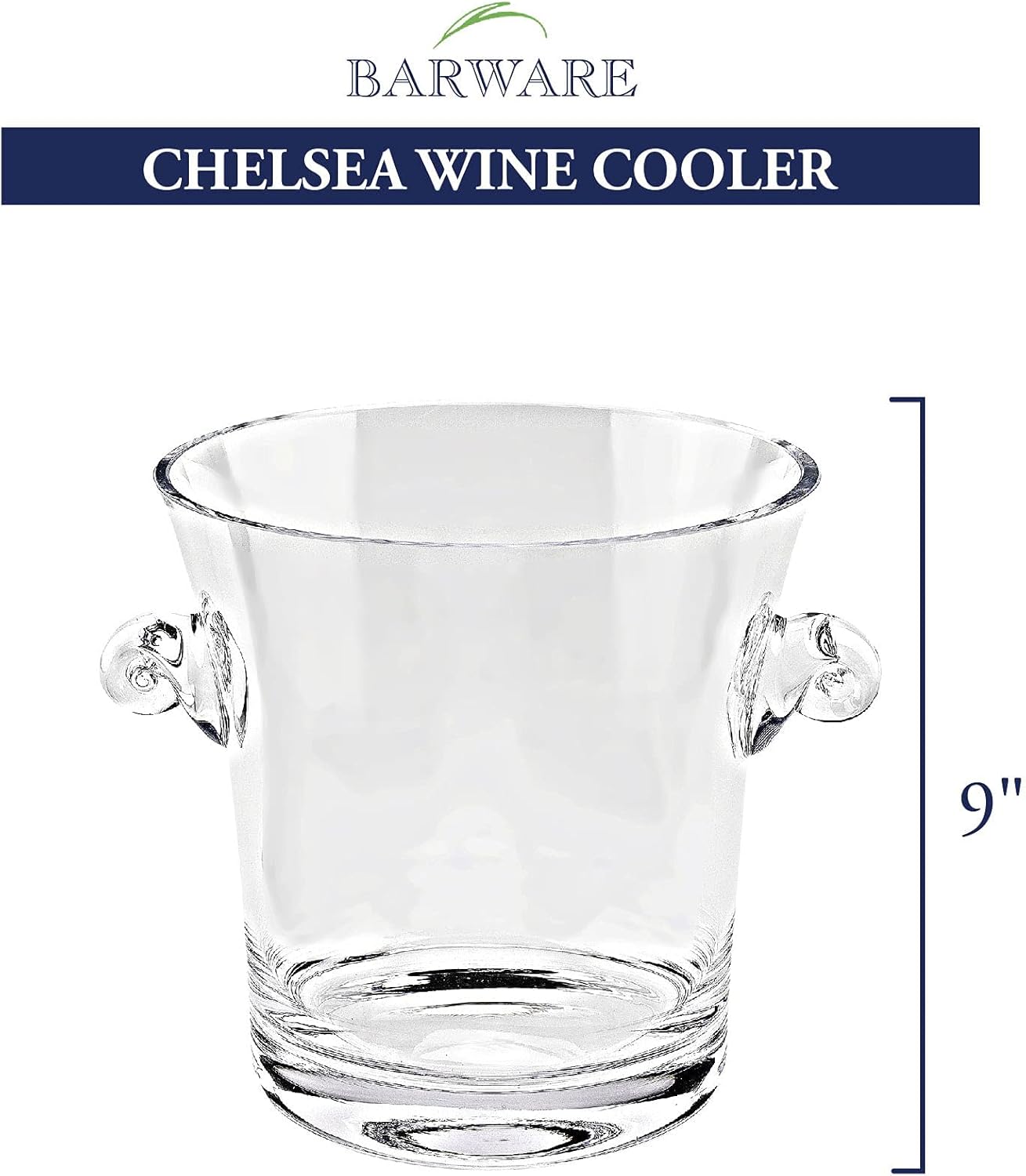 Chelsea Mouth Blown European Champagne or Wine Cooler H9 in.-LH602