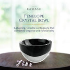 Jet Black Penelope Mouth Blown European Lead Free Crystal 6" Bowl-K2014