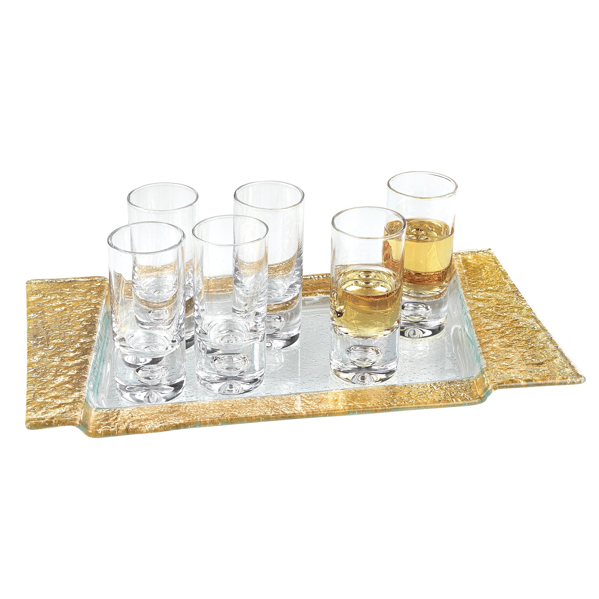 Galaxy  6 Pc Shot or Vodka Glass Set - Mouth Blown Lead Free Crystal 3 oz. - H4-AF511