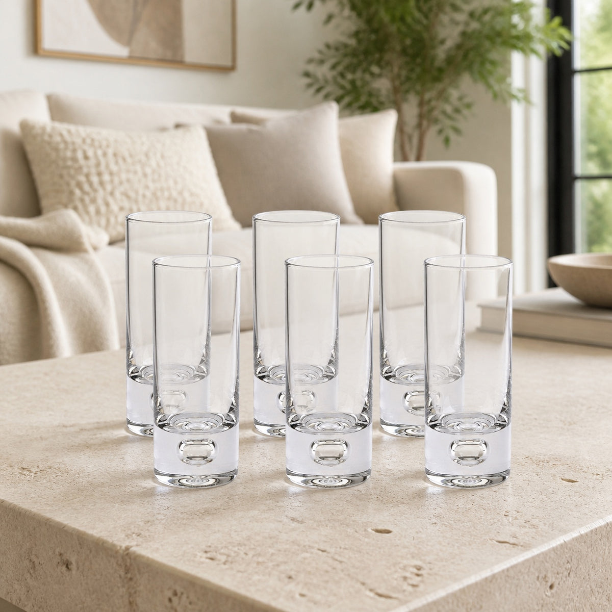 Galaxy  6 Pc Shot or Vodka Glass Set - Mouth Blown Lead Free Crystal 3 oz. - H4-AF511