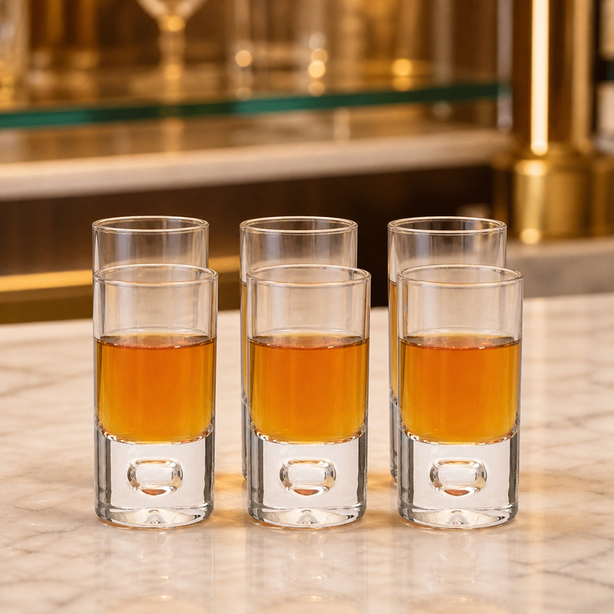 Galaxy  6 Pc Shot or Vodka Glass Set - Mouth Blown Lead Free Crystal 3 oz. - H4-AF511