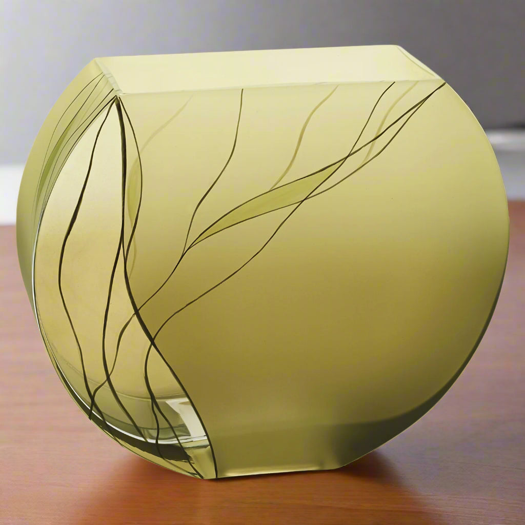 Evergreen European Mouth blown and Hand Decorated 9" Vase-CD108