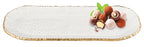 Goldedge Hand Decorated Gold Leaf Edge Oval Blown Glass 18 X 6.5" Platter-F3025