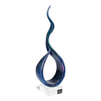 Murano Style Art Glass Monet Centerpiece on Black Crystal Base H18-GW527