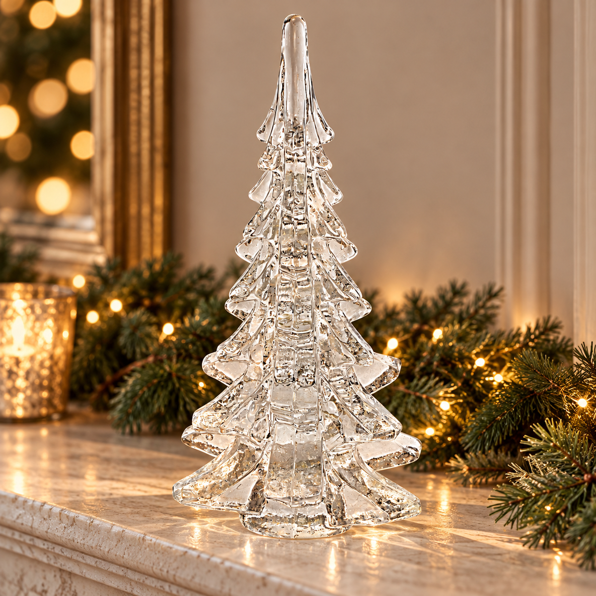 Art Glass 11" Decorative Christmas Tree - GW608