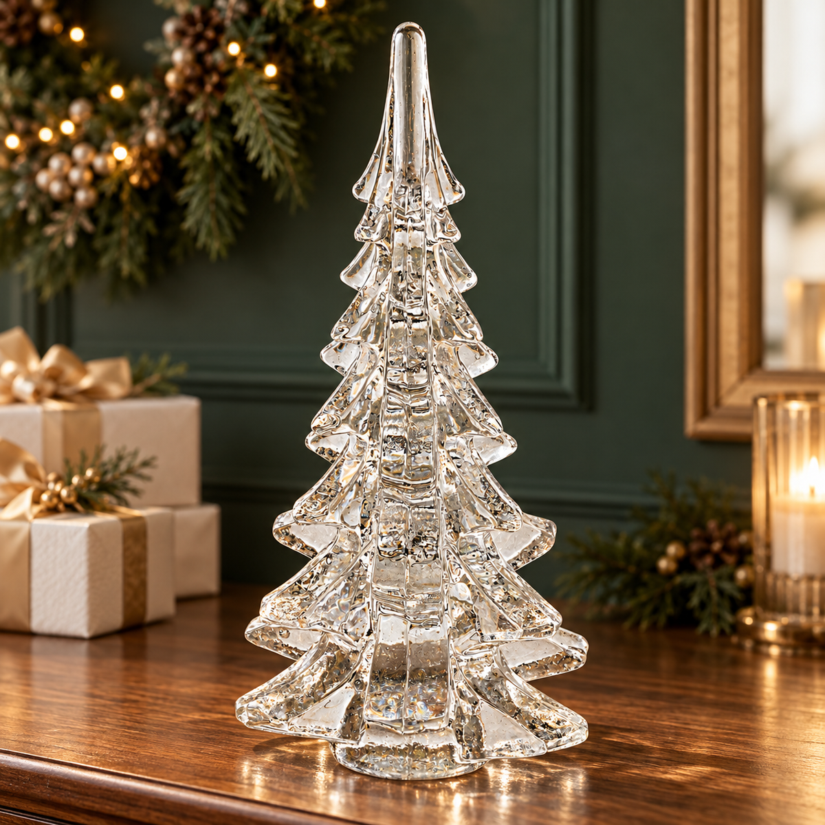 Art Glass 11" Decorative Christmas Tree - GW608