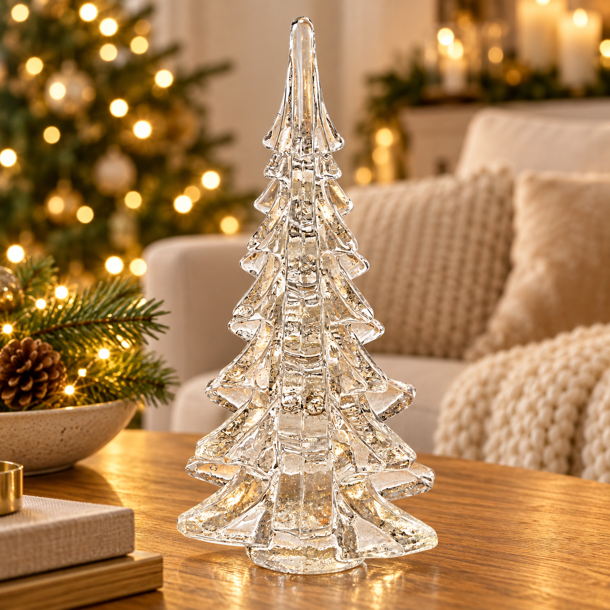 Art Glass 11" Decorative Christmas Tree - GW608