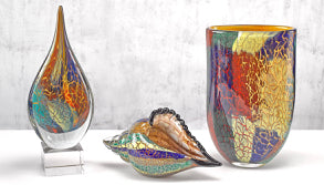 Murano Style Artistic Glass Large Conch Shell L 13 x h 8-J503