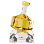 Hand Crafted Amber Crystal Dreidel On Stand H3 - H141A
