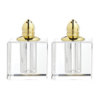 Vitality Gold Hand Made Lead Free Crystal Pair of Salt and Pepper Shakers H2.75-H144G