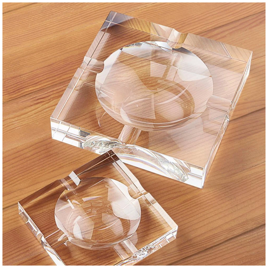 Hand Cut Crystal Excelsior Cigar Ash Tray 5 x 5 x .75-H170