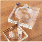 Hand Cut Crystal Excelsior Cigar Ash Tray 6 x 6 x 1 - H169