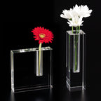 The Block Handcrafted Architectural Optical Crystal Bud Vase 5 x 5-H215