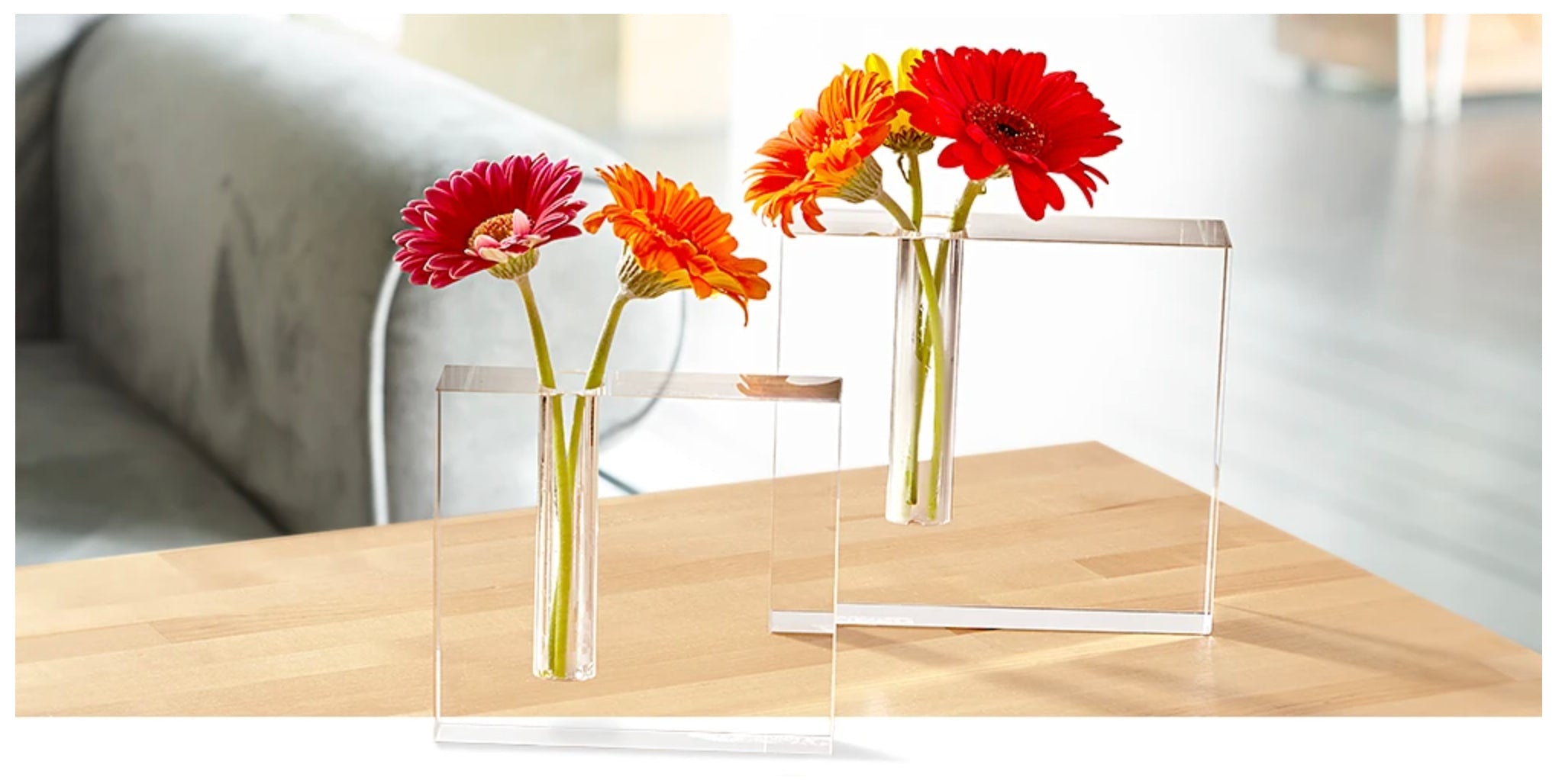 The Block Handcrafted Architectural Optical Crystal Bud Vase 5 x 5-H215