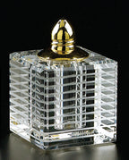 Pinstripes Gold Handmade Lead Free Crystal Pair of Salt and Pepper Shakers - H2.75-H244G
