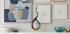 Rainbow Ribbon Murano Style Art Glass Centerpiece on Crystal Base 18