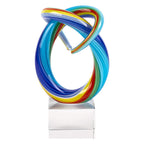 Murano Style Mini Rainbow Art Glass Centerpiece 6" Tall