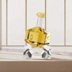 Hand Crafted Amber Crystal Dreidel On Stand H3
