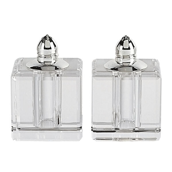 Vitality Gold Hand Made Lead Free Crystal Pair of Salt and Pepper Shakers H2.75