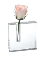 The Block Large Handcrafted Architectural Optical Crystal Bud Vase 6 x 6