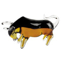Murano Style Amber Art Glass Bull L8xh4