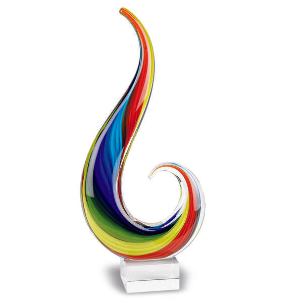 Rainbow Note Murano style 12 inch Centerpiece