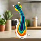 Murano Style Art Glass 11" Cat