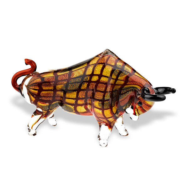 Toro Grande Murano Style Art Glass Large Bull L 16" x H 8