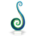 Marina Murano Style Blue and Green Centerpiece on Base H14 in