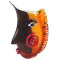 Murano Style Art Glass Side Face 12.5" Vase
