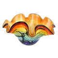 Allura Murano Style Art Glass Floppy Design 15" Centerpiece Bowl