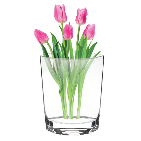 Montego Bay European Mouth Blown Crystal Pocket Shaped 11" Vase