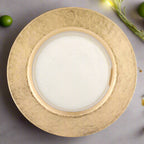 Authentic Gold Leaf Round 13 inch Glass Charger Plate