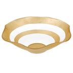 The Wave - Authentic Gold Leaf Decorated Glass 8" All Purpose Bowl