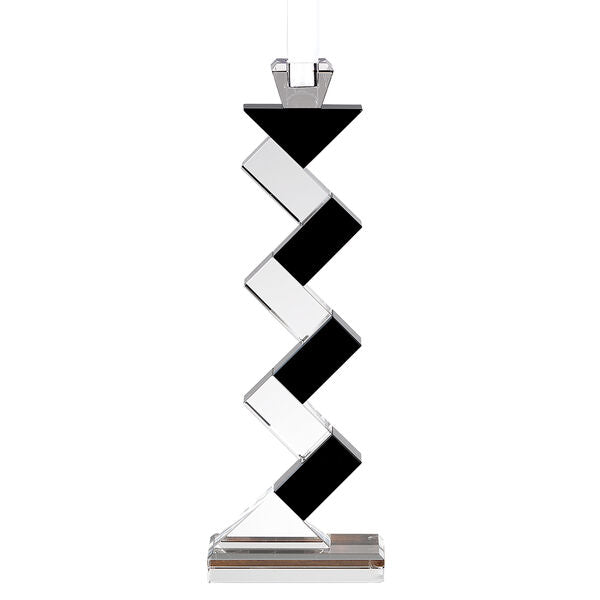 Angela Pair of 14" Black Accent Crystal Candlesticks