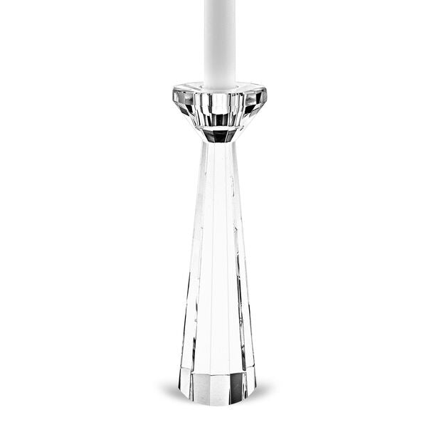Park Avenue Pair of Faceted Crystal Candle Holders H8.5