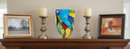 Stormy Rainbow Murano Style Art Glass 11" Oval Vase-J215