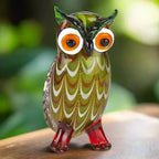 Murano Style Art Glass Owl H 8-J512