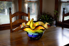 Allura Murano Style Art Glass Floppy Design 15" Centerpiece Bowl - J582
