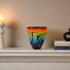 Allura Murano Style Art Glass 8" Oval Vase - J591
