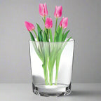 Montego Bay European Mouth Blown Crystal Pocket Shaped 11" Vase-K2090
