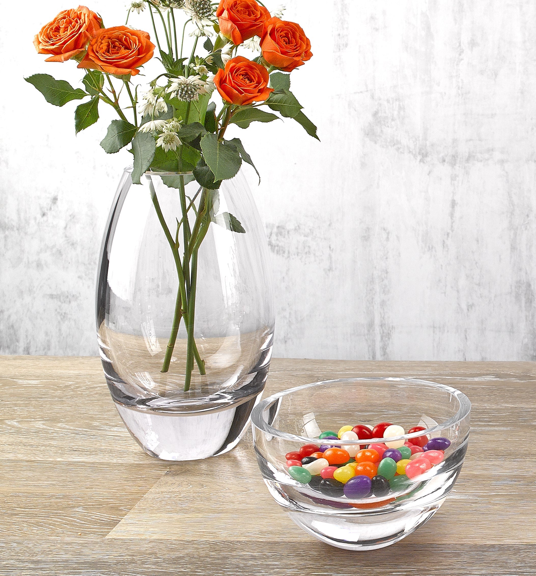 Radiant European Mouth Blown Lead Free Crystal 7" Vase-K2250