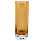 Galaxy Cylinder Vase - European Mouth Blown Lead Free Crystal in Amber  10.5" X 3-K2213