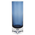 Galaxy Vase European Mouth Blown Midnight Blue Crystal Cylinder  10.5" X 3-K2217
