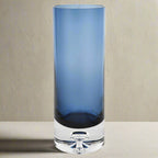 Galaxy Vase European Mouth Blown Midnight Blue Crystal Cylinder  10.5" X 3-K2217