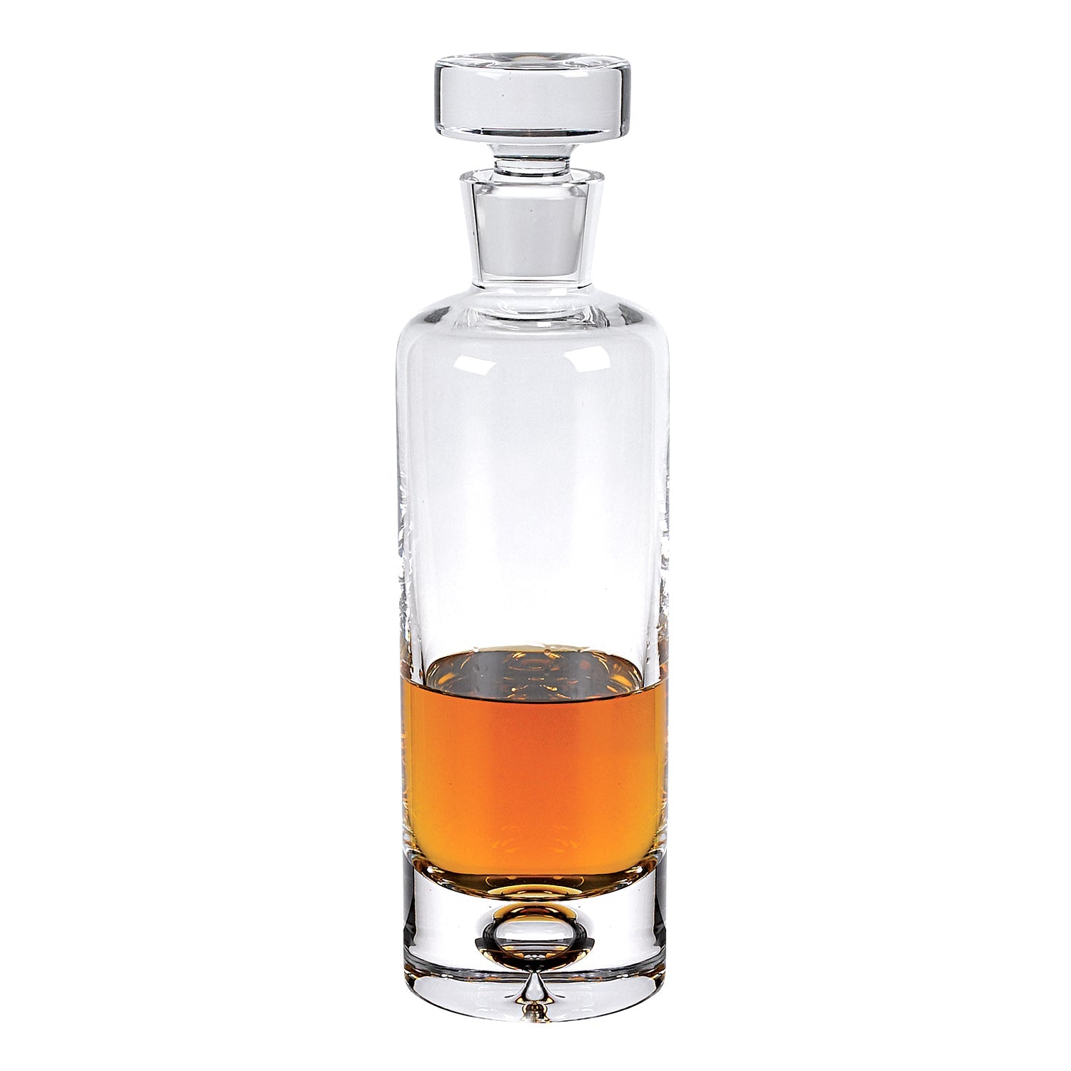 Galaxy European Mouth Blown Lead Free Crystal Round Decanter H11" 28 oz.-K826