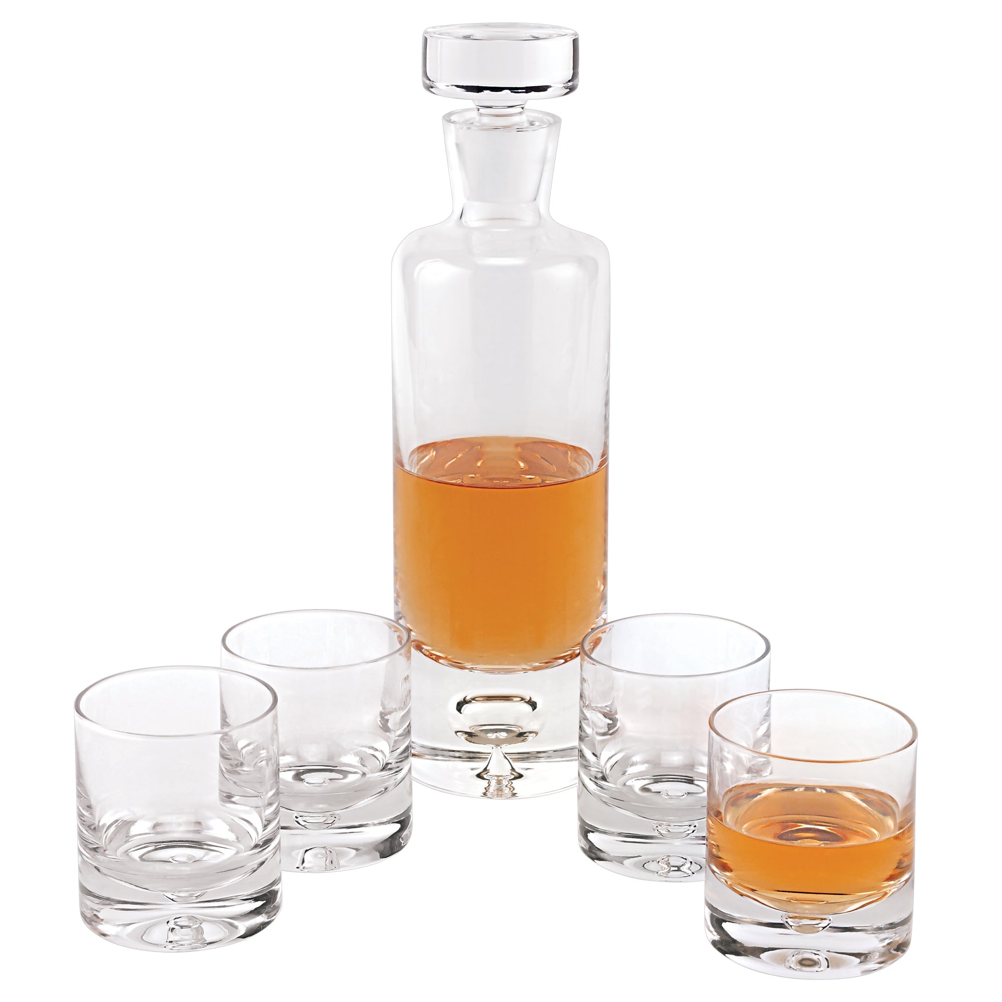 Galaxy European Mouth Blown Lead Free Crystal Round Decanter H11" 28 oz.-K826