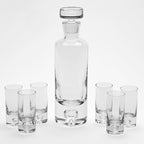 Galaxy European Mouth Blown Lead Free Crystal Round Decanter H11" 28 oz.-K826