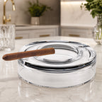 Winston 8" Cigar Ash Tray - Mouth Blown Crystal -K865