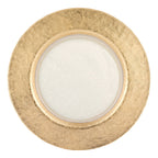 Authentic Gold Leaf Round 13 inch Glass Charger Plate - P244G